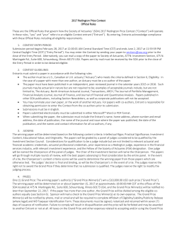 2017 Redington Prize Contest Official Rules
