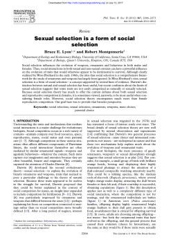 Sexual selection is a form of social selection