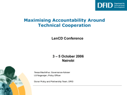 strengthening mutual accountability through technical cooperation