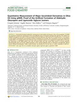 Quantitative Measurement of Major Secoiridoid Derivatives in Olive