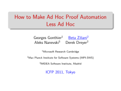 How to Make Ad Hoc Proof Automation Less Ad Hoc