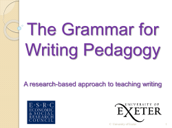 The Grammar for Writing Pedagogy