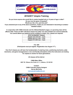 2016/2017 Umpire Training Do you know anyone who would like to