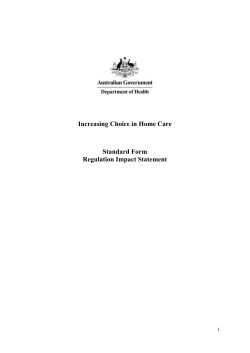 Increasing Choice in Home Care RIS