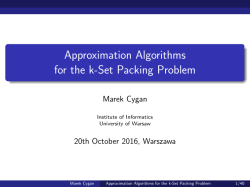 Approximation Algorithms for the k-Set Packing Problem