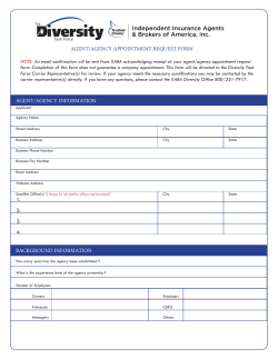 AGENT/AGENCY INFORMATION BACKGROUND INFORMATION