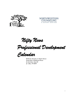 Nifty News Professional Development Calendar