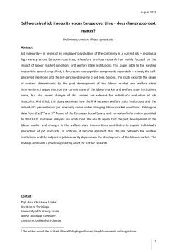 Self-perceived job insecurity across Europe over time