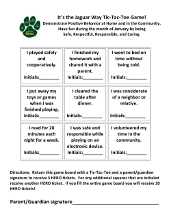 It`s the Jaguar Way Tic-Tac-Toe Game! Demonstrate Positive