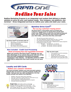 RpmOne Drive CardSM Loyalty and Gift Cards