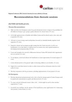 All recommendations from work groups