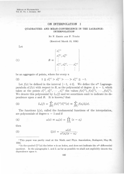 (1) then (5) Let ON INTERPOLATION I (3) L,,(,f) = J (x n) ) tn) (x) _ f(x