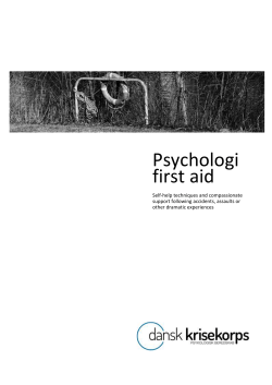 Crisis booklet - It is reassuring to know that help is available.