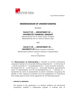 Memorandum of Understanding - Template