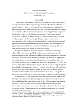 Lecture November 04 The Two States of Nature in Global Governance