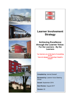 2.0 The College vision for learner involvement includes