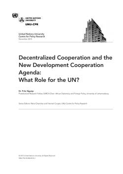 Decentralized Cooperation and the New Development Cooperation
