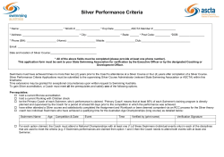 Silver Performance Criteria