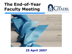 The 2006-2007 College Year - External Affairs Office
