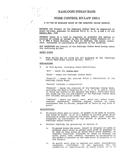 KAMLOOPS INDIAN BAND NOISE CONTROL BY-LAW 1993-1