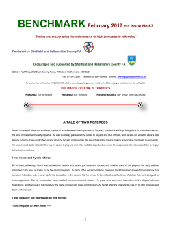 BENCHMARK from Sheffield and Hallamshire County RA and