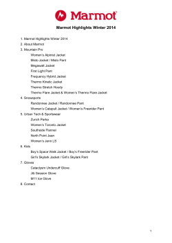 Marmot Highlights Winter 2014