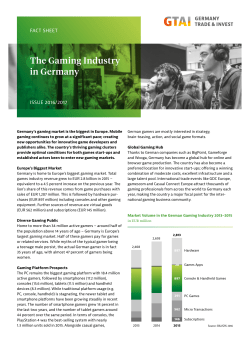 Fact Sheet - The Gaming Industry in Germany