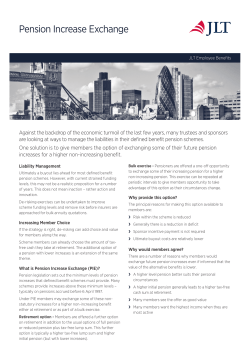 Pension Increase Exchange - Pension Capital Strategies