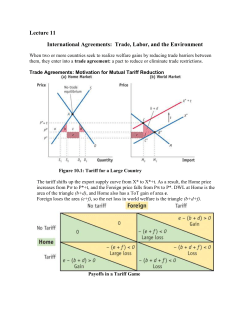 Lecture 11 International Agreements: Trade, Labor, and the