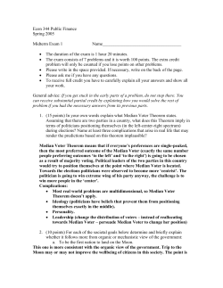 Econ 344 Public Finance Spring 2005 Midterm Exam 1