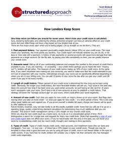 How Lenders Keep Score