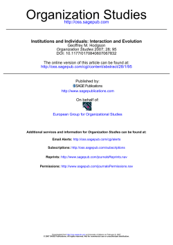 Institutions and Individuals