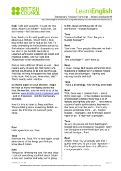 Elementary Podcast Transcript