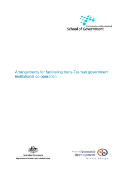 Options for Better Trans-Tasman Government Cooperation