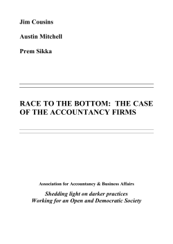 race to the bottom: the case of the accountancy firms