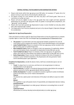 Central Football Youth Dispensation Criteria