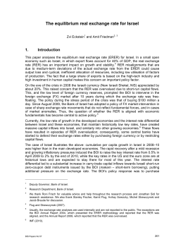 The equilibrium real exchange rate for Israel