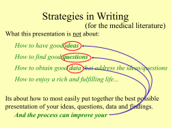 Strategies in Writing