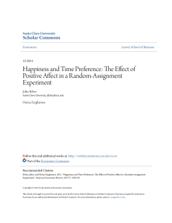 Happiness and Time Preference: The Effect of Positive Affect in a