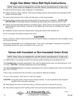 Angle Gas Meter Valve Ball Style Instructions