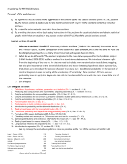 workshop for MATH1530 tutors - Faculty