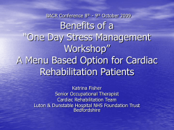 Benefits of a &ldquo;One Day Stress Management Workshop&rdquo; A menu