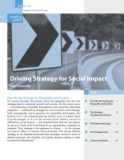 Driving Strategy for Social Impact