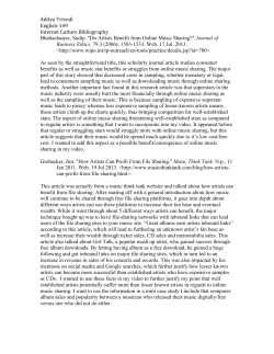 Annotated bibliography