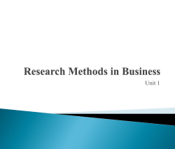 Research Methods in Business