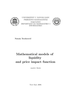 Mathematical models of liquidity and price impact function