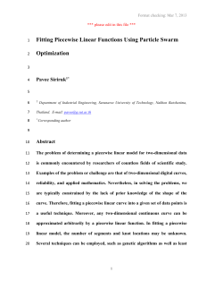 Particle Swarm Optimization - Suranaree University of Technology
