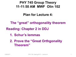 Great Orthgonality Theorem