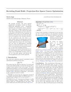 Revisiting Frank-Wolfe: Projection-Free Sparse