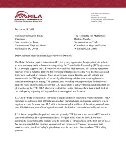 TPP_RILA_Comments - Retail Industry Leaders Association